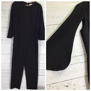 Joseph Ribkoff Split Sleeve Jumpsuit Black Gold Zipper Back Size 6​​​​